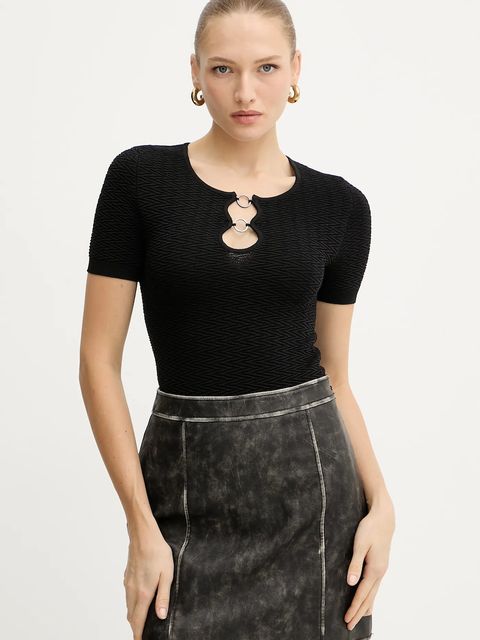 Guess t-shirt HELENA damskie kolor czarny W5YR16 Z3OV0 - zdjęcie produktu nr 1