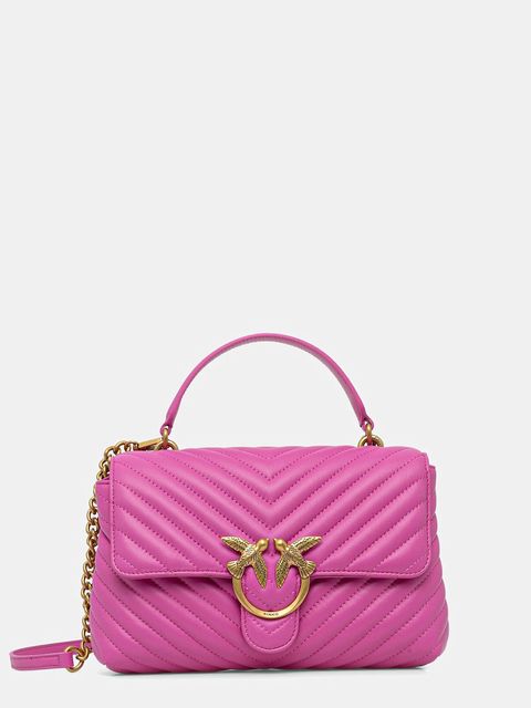 Pinko torebka skórzana kolor różowy 100043 A0GK - zdjęcie produktu nr 1