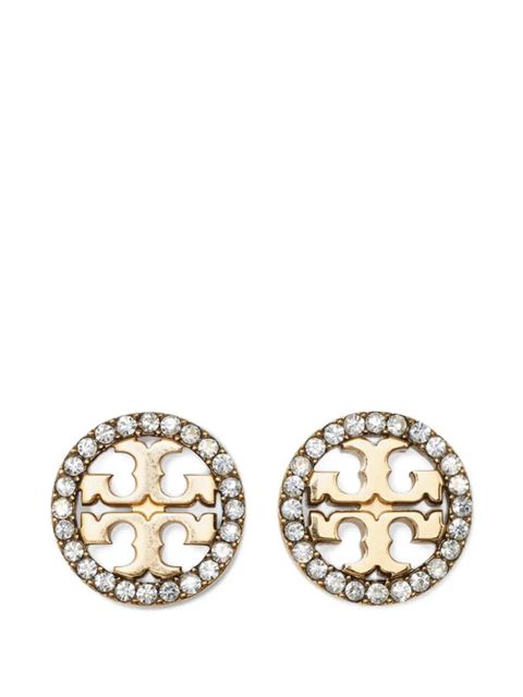 Tory Burch crystal-embellished logo-detail necklace and earrings set - Gold - zdjęcie produktu nr 2