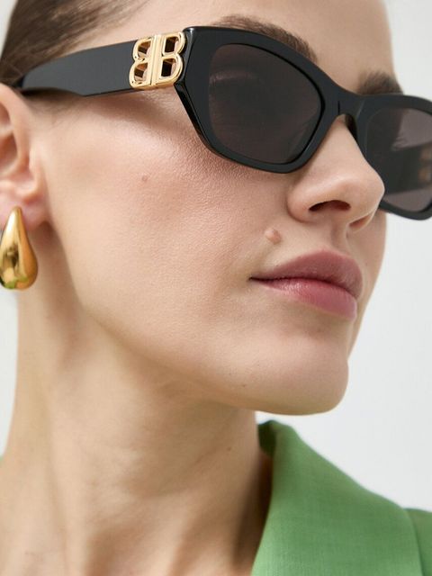 Balenciaga okulary przeciwsłoneczne damskie kolor czarny BB0311SK