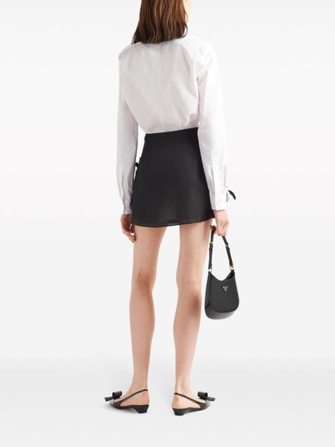 Prada feather-detail silk miniskirt - Black - zdjęcie produktu nr 2