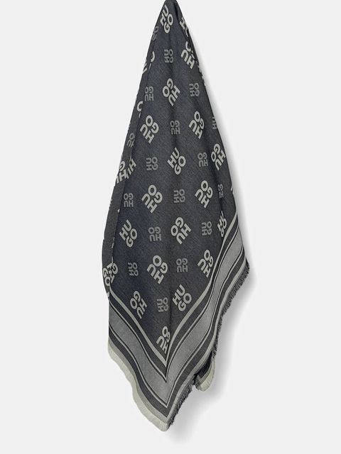 HUGO chusta damska kolor granatowy wzorzysta 50517684 - zdjęcie produktu nr 1