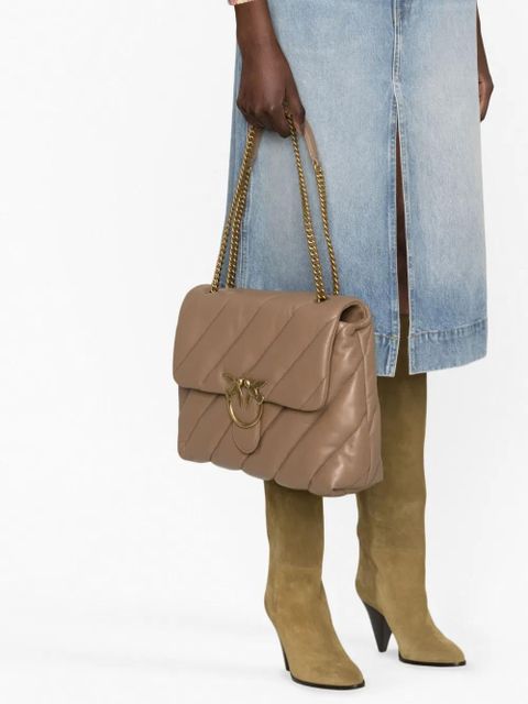PINKO Love Big Puff leather shoulder bag - Neutrals