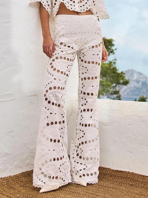 Charo Ruiz Ibiza Stern openwork-design trousers - White