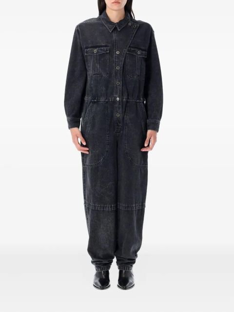 MARANT ÉTOILE buttoned flap-pocket jumpsuit - Black - zdjęcie produktu nr 1