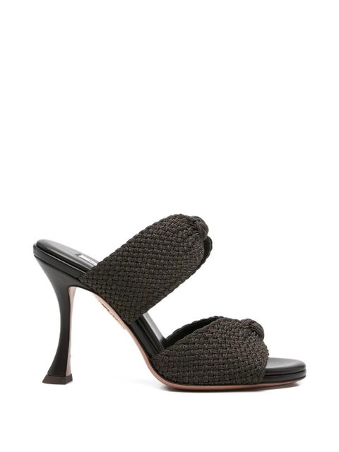Aquazzura knot-detail woven sandals - Black - zdjęcie produktu nr 1