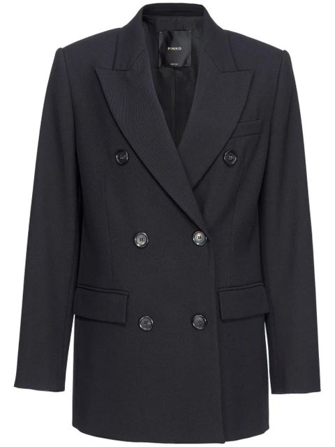 PINKO double-breasted twill blazer - Black - zdjęcie produktu nr 1