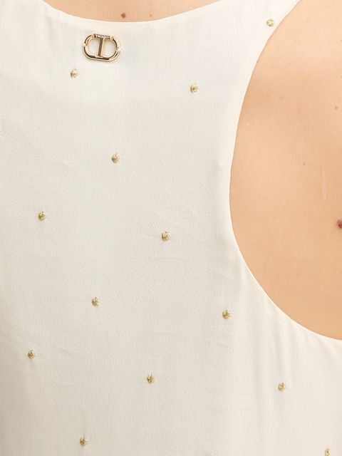 Twinset bluzka damska kolor beżowy wzorzysta 252TP2034