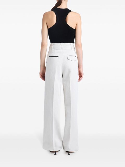 Proenza Schouler Dana high-waist cotton-linen trousers - White