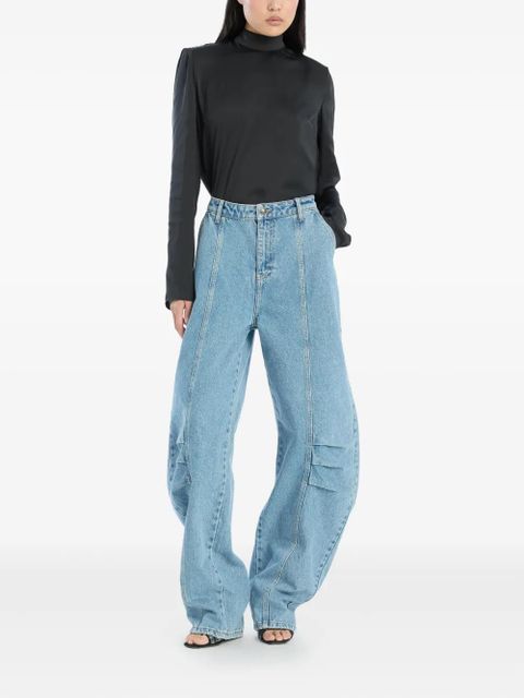 ROTATE BIRGER CHRISTENSEN draped-back top - Black