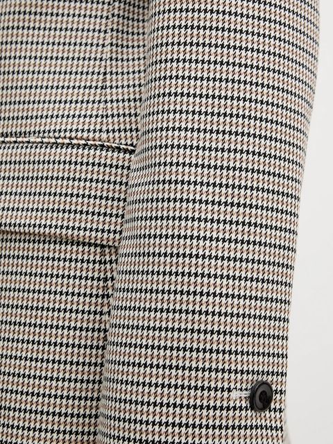 HUGO marynarka Amalisa kolor beżowy jednorzędowa wzorzysta 50554439