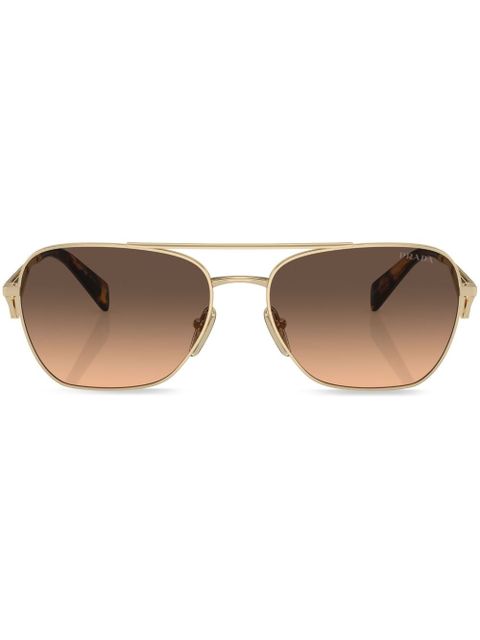 Prada Eyewear rectangle-frame sunglasses - Gold - zdjęcie produktu nr 1