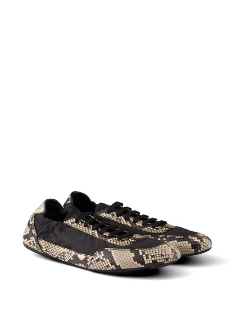 Prada Collapse Re-Nylon and printed Ayers leather sneakers - Black - zdjęcie produktu nr 2