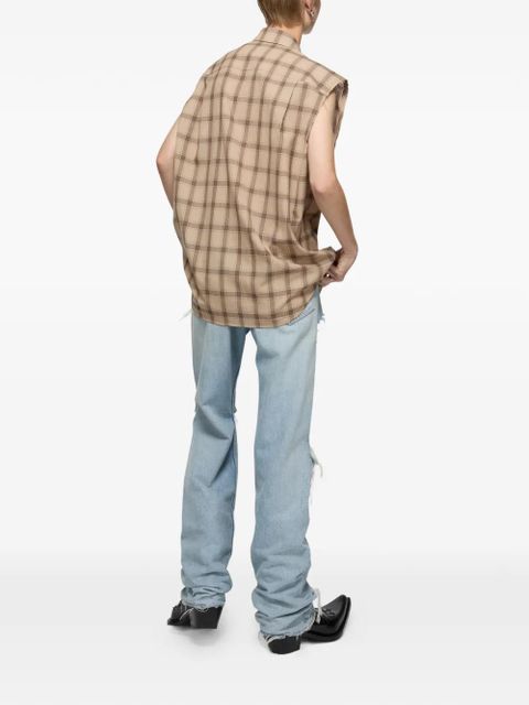 Acne Studios plaid sleeveless shirt - Neutrals
