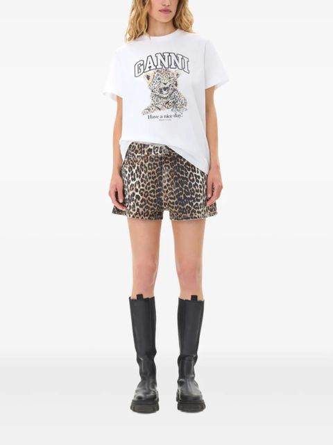 GANNI leopard-print shorts - Black - zdjęcie produktu nr 2