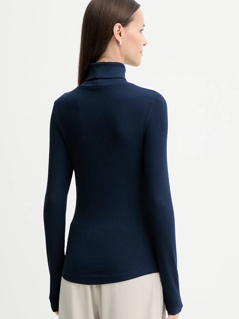 Tommy Hilfiger longsleeve damski kolor granatowy z golfem WW0WW39826