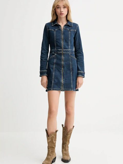 Levi's sukienka jeansowa kolor niebieski mini dopasowana 003S6