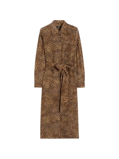 Weekend Max Mara Wkddolmen leopard-print tie-waist midi dress - Brown - zdjęcie produktu nr 1