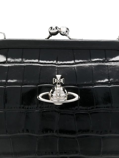 Vivienne Westwood Vivienne Orb embossed clutch bag - Black