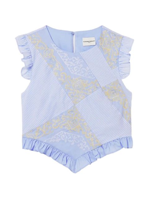 Claudie Pierlot ruffled top - Blue - zdjęcie produktu nr 1