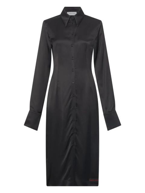 Marine Serre satin wrapped shirt midi dress - Black - zdjęcie produktu nr 1