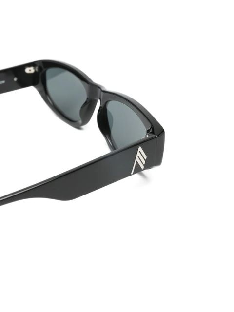 The Attico x Linda Farrow Maya oval-frame sunglasses - Black