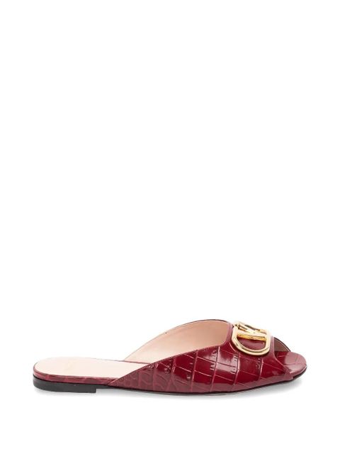 Valentino Garavani Vlogo signature flat sandals - Red - zdjęcie produktu nr 1