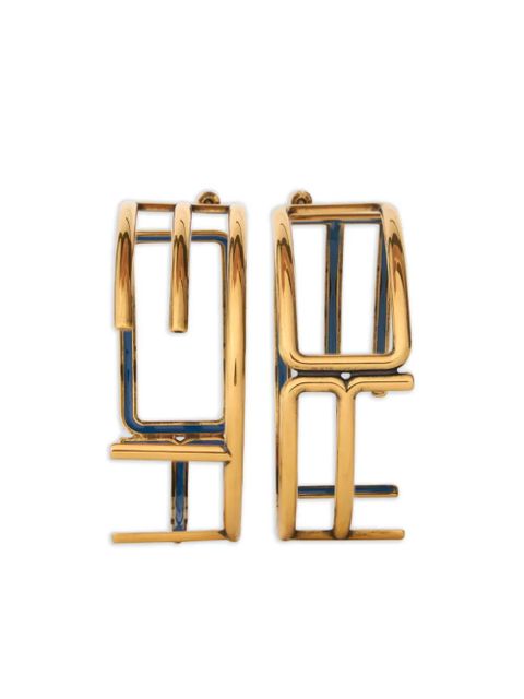ETRO logo-plaque hoop earrings - Gold - zdjęcie produktu nr 1