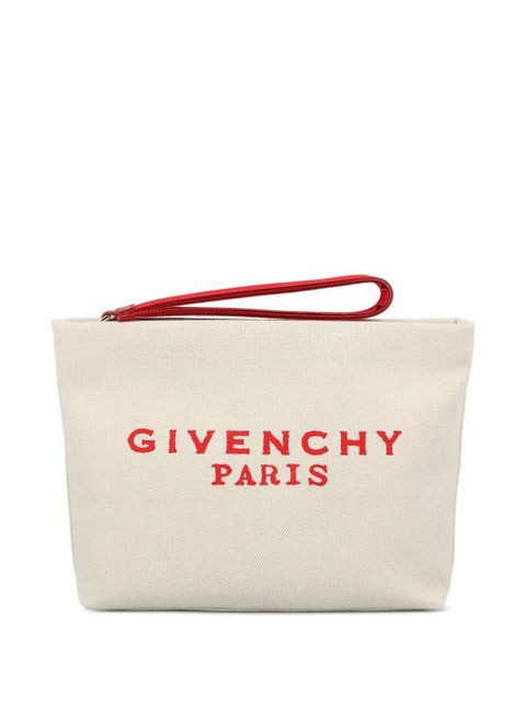 Givenchy logo-print clutch bag - Neutrals - zdjęcie produktu nr 1