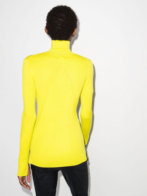 GANNI ribbed half-zip jumper - Green - zdjęcie produktu nr 2