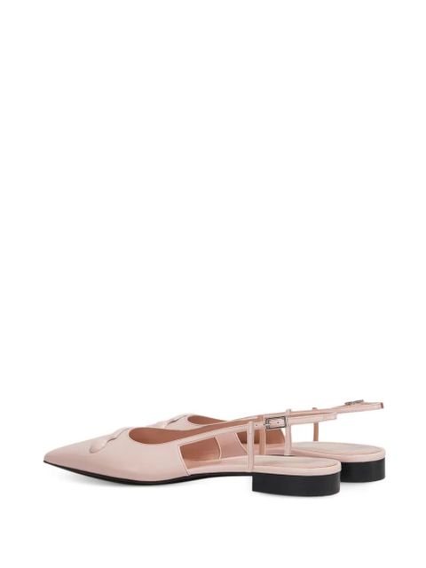 Marni slingback pointed-toe flats - Pink