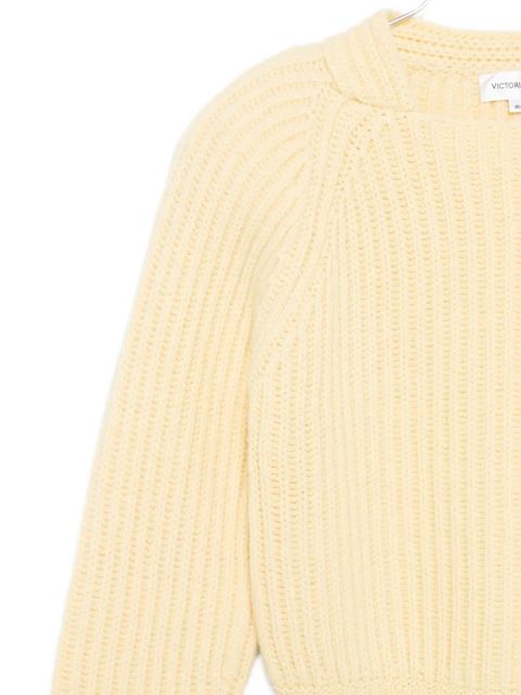 Victoria Beckham ribbed raglan-sleeve sweater - Yellow