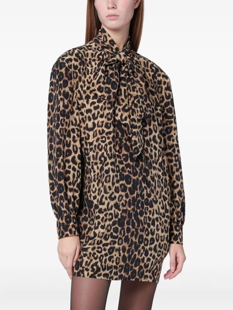 Saint Laurent tie leopard dress - Brown - zdjęcie produktu nr 1