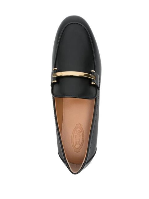 Tod's metal-bar leather loafers - Black