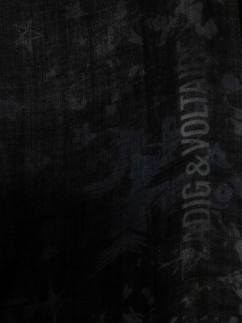 Zadig&Voltaire star-print wool scarf - Black