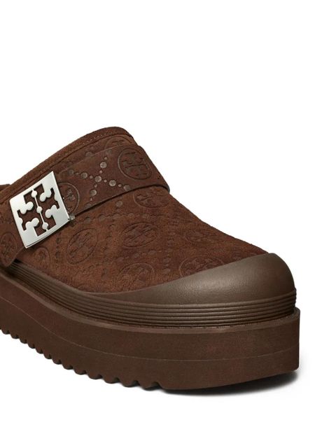 Tory Burch mellow shearling platform mules - Brown