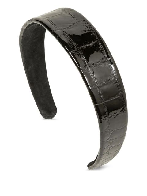 Jennifer Behr croc-embossed headband - Black - zdjęcie produktu nr 1
