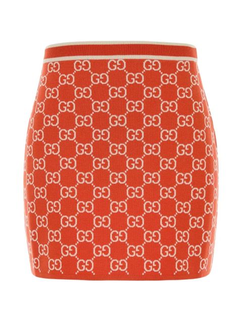 Gucci embroidered cotton mini skirt - Orange - zdjęcie produktu nr 2