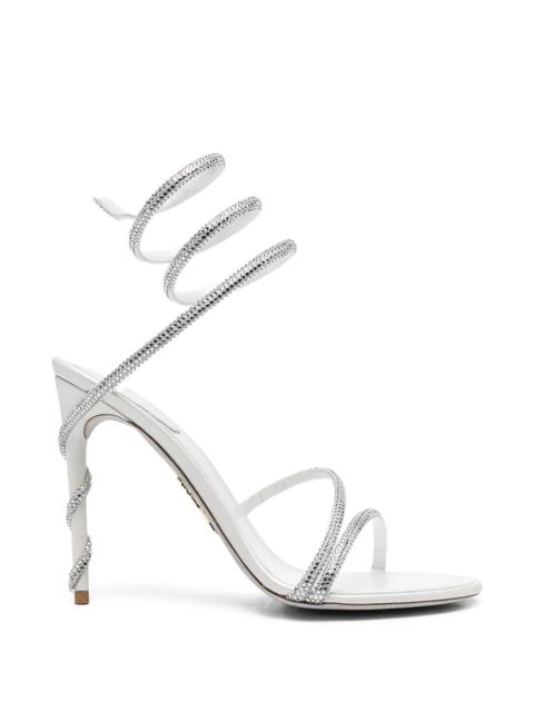 René Caovilla Margot embellished satin heeled sandals - White - zdjęcie produktu nr 1