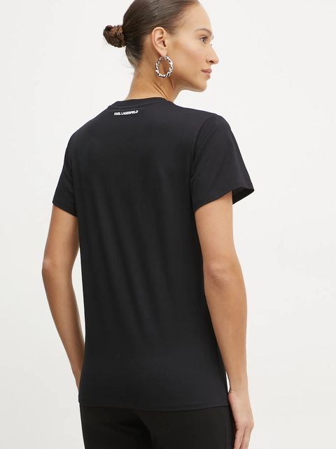 Karl Lagerfeld t-shirt bawełniany IKON damski kolor czarny A1W17025 - zdjęcie produktu nr 2
