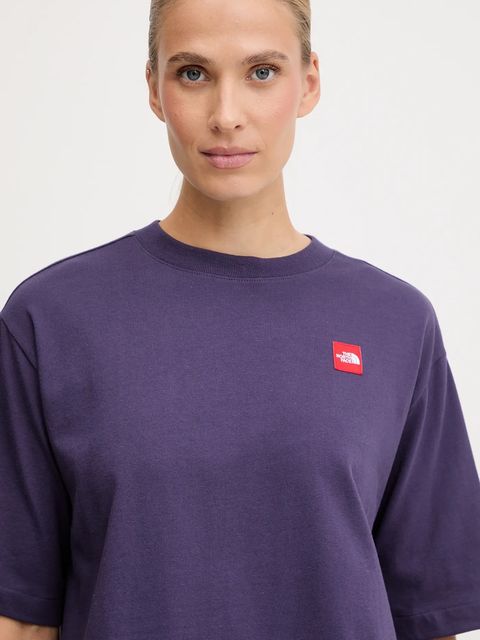 The North Face t-shirt bawełniany Redbox damski kolor fioletowy NF0A8EG61JI1