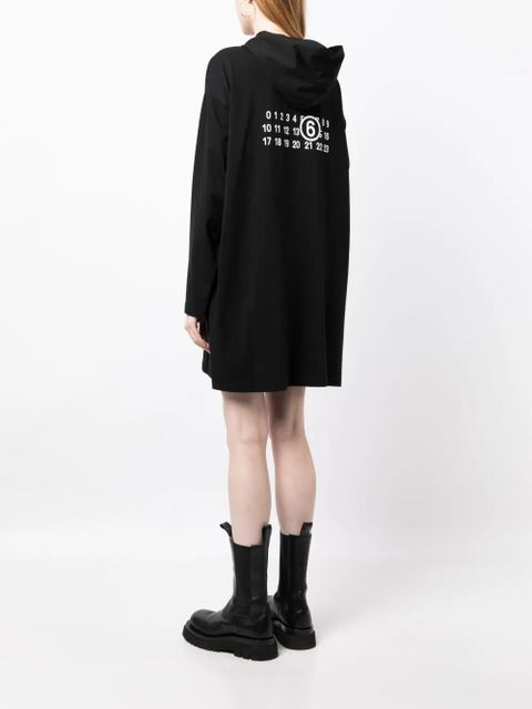 MM6 Maison Margiela numbers-motif cotton dress - Black
