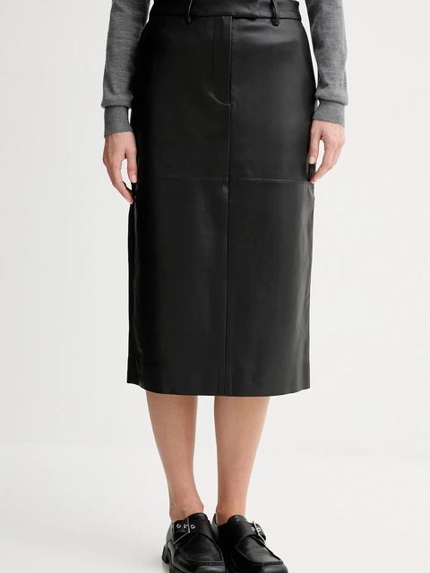 Calvin Klein spódnica kolor czarny midi prosta LV044D651G - zdjęcie produktu nr 1