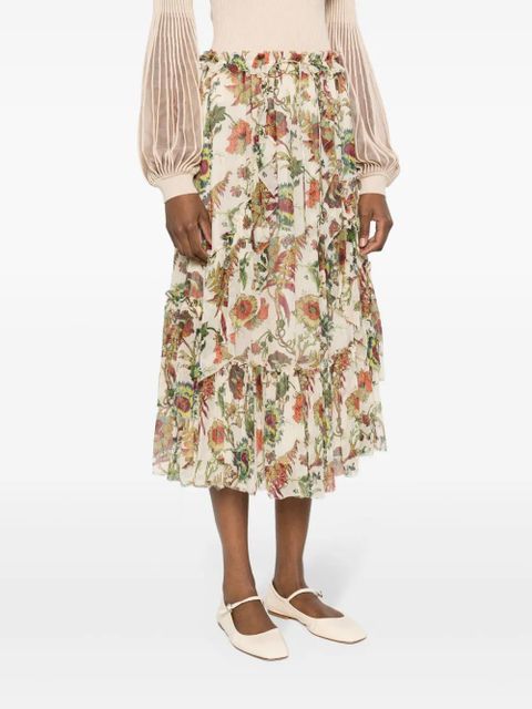 Ulla Johnson Freesia tiered silk skirt - Neutrals