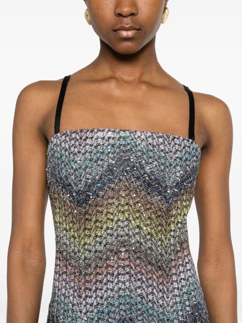 Missoni chevron-pattern mini dress - Blue