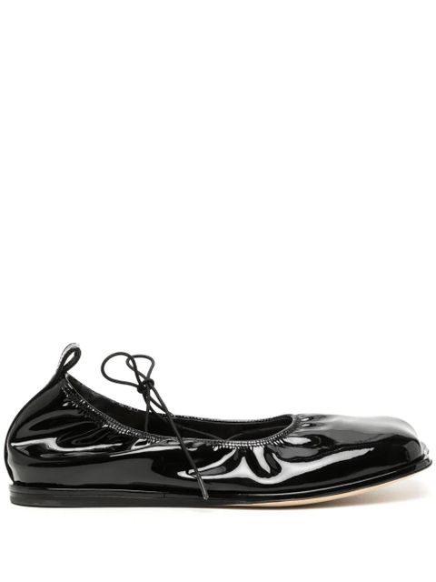 Simone Rocha heart-toe patent leather ballerina shoes - Black - zdjęcie produktu nr 1