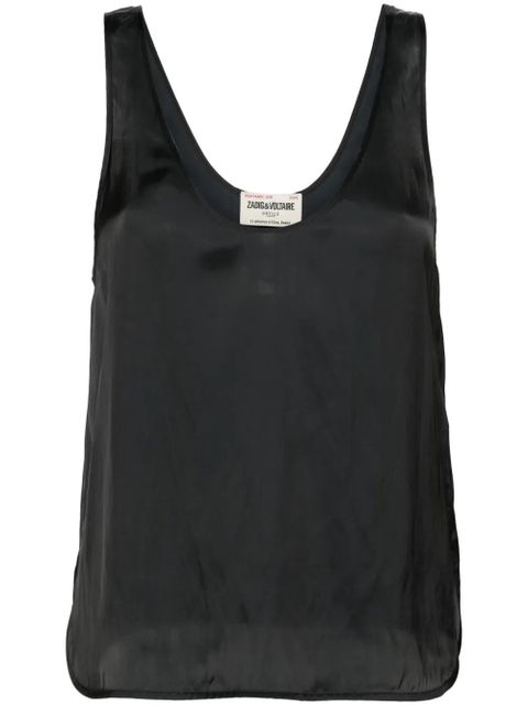 Zadig&Voltaire Carys satin-finish tank top - Black - zdjęcie produktu nr 1