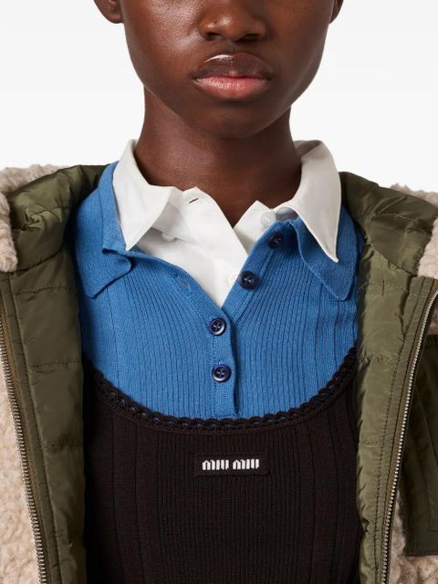 Miu Miu drawstring hooded jacket - Neutrals