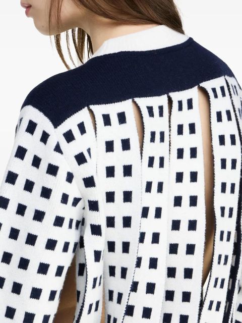 JW Anderson jacquard slit sweater - White