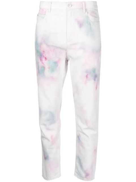 MARANT ÉTOILE abstract-print cropped trousers - White - zdjęcie produktu nr 1